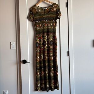 L’Atelier Clientele Artsy Geometric Column Maxi Dress |  80s-90s Gallerycore